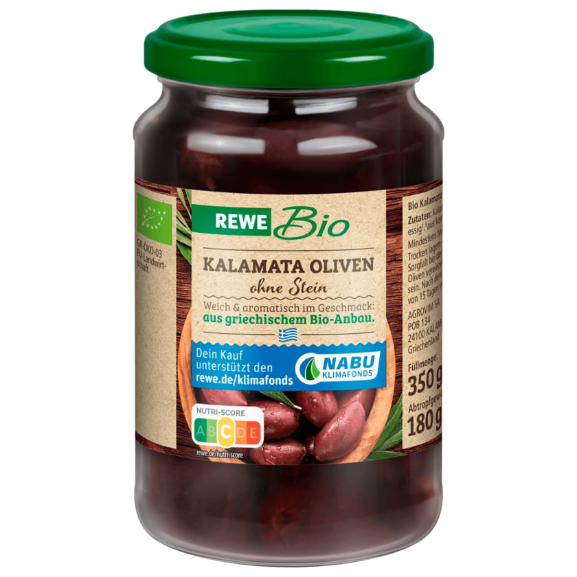 REWE Bio Kalamata Oliven ohne Stein 180g
